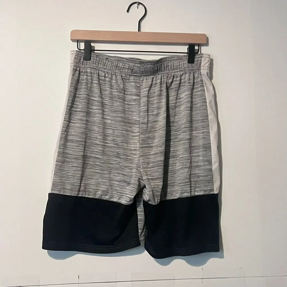 Vintage NBA Mens Athletic Shorts Size S Grey Black Athletic Stretch Embroidered